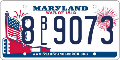 MD license plate 8BL9073