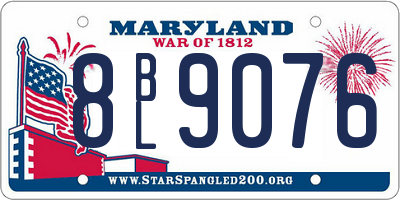 MD license plate 8BL9076
