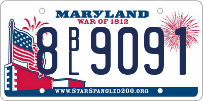 MD license plate 8BL9091