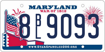 MD license plate 8BL9093