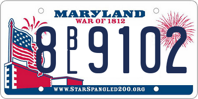 MD license plate 8BL9102