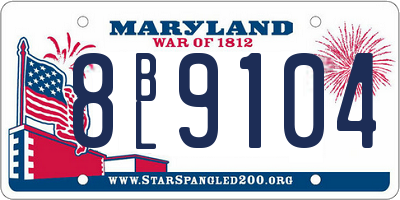 MD license plate 8BL9104