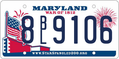 MD license plate 8BL9106