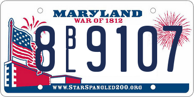MD license plate 8BL9107