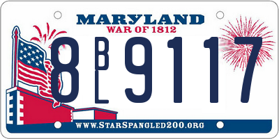 MD license plate 8BL9117