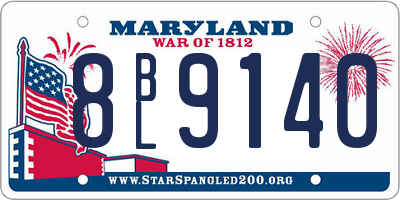 MD license plate 8BL9140