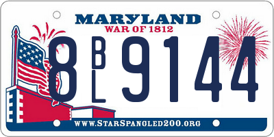 MD license plate 8BL9144