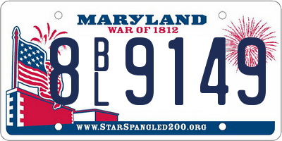 MD license plate 8BL9149