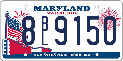 MD license plate 8BL9150