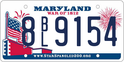 MD license plate 8BL9154