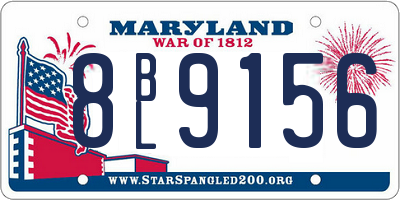 MD license plate 8BL9156