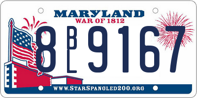 MD license plate 8BL9167