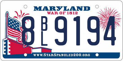 MD license plate 8BL9194