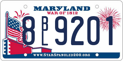 MD license plate 8BL9201