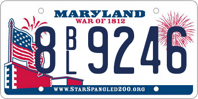 MD license plate 8BL9246