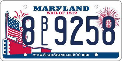 MD license plate 8BL9258