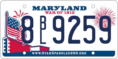 MD license plate 8BL9259