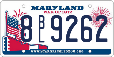 MD license plate 8BL9262