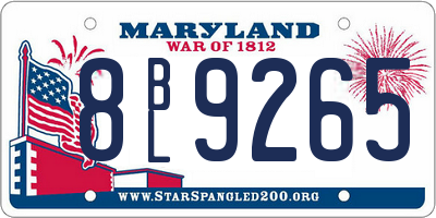 MD license plate 8BL9265