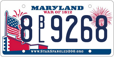 MD license plate 8BL9268