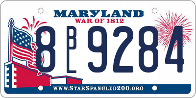 MD license plate 8BL9284