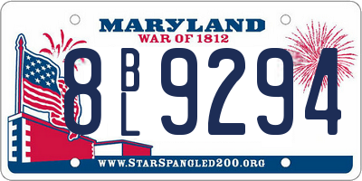 MD license plate 8BL9294