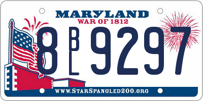 MD license plate 8BL9297