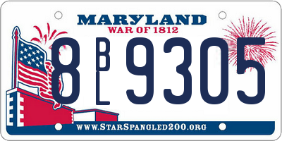 MD license plate 8BL9305