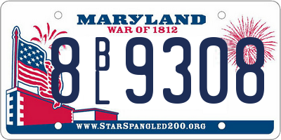 MD license plate 8BL9308