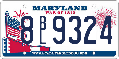 MD license plate 8BL9324