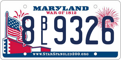 MD license plate 8BL9326