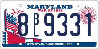 MD license plate 8BL9331