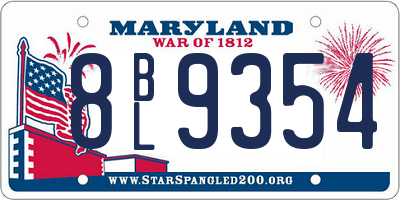MD license plate 8BL9354