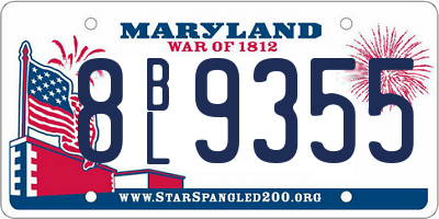 MD license plate 8BL9355