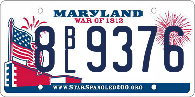 MD license plate 8BL9376