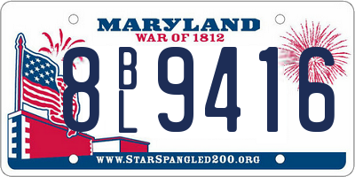 MD license plate 8BL9416