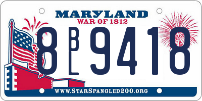MD license plate 8BL9418