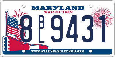 MD license plate 8BL9431