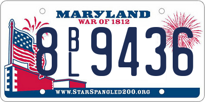 MD license plate 8BL9436