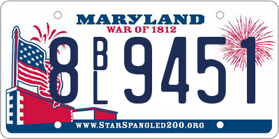 MD license plate 8BL9451