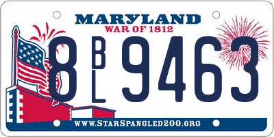 MD license plate 8BL9463