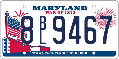MD license plate 8BL9467