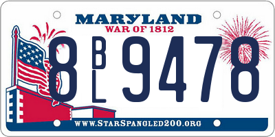 MD license plate 8BL9478