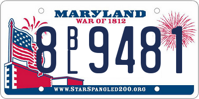 MD license plate 8BL9481
