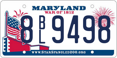 MD license plate 8BL9498