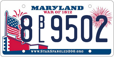 MD license plate 8BL9502