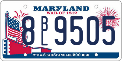 MD license plate 8BL9505