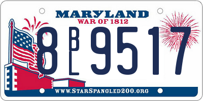 MD license plate 8BL9517