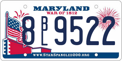 MD license plate 8BL9522