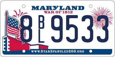 MD license plate 8BL9533